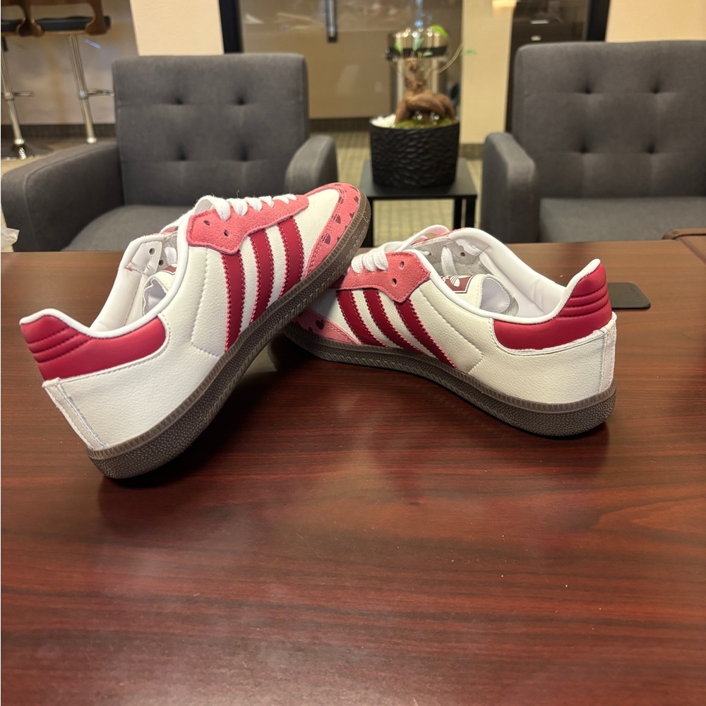 Adidas Pink and White Sneakers